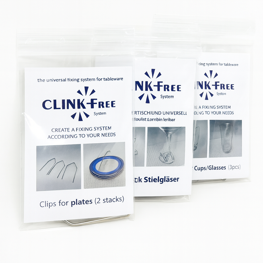 ClinkFree® Befestigungssystem für Geschirr